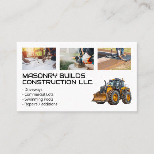 Construction Workers   Heavy Machinery Business Card