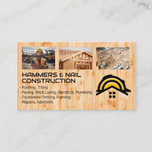 Construction Workers   Roofer   Builder Business Card
