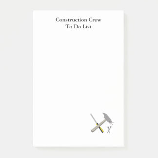 Construction Worker's To Do List Post-it Notes