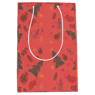 Construction wrapping paper medium gift bag