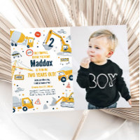 Construction Yellow Dump Truck Digger Boy Birthday