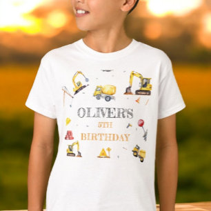Construction Yellow Theme Boy Birthday Party  T-Shirt