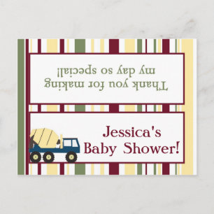 Construction Zone Baby Shower Goody Bag Toppers Invitation Postcard
