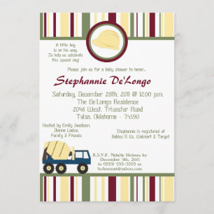 Construction Zone Baby Shower Invitation