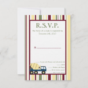 Construction Zone Baby Shower RSVP Card
