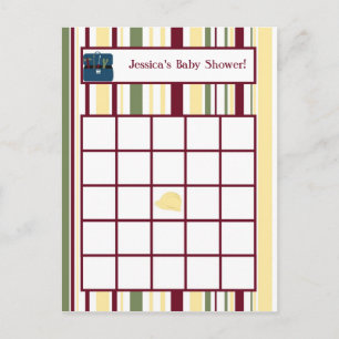 Construction Zone Baby Shower Writable Bingo Card