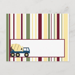 Construction Zone Baby Shower Writable Place Card