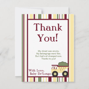Construction Zone Flat Thank You Card