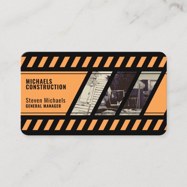 Construction zone inspired  business card (Front)