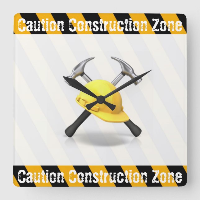 Construction Zone Wall Clock (Front)