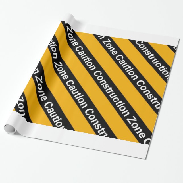 Construction Zone Wrapping Paper (Unrolled)