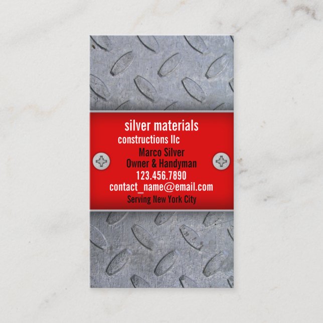 Constructions Handyman Business Card (Front)