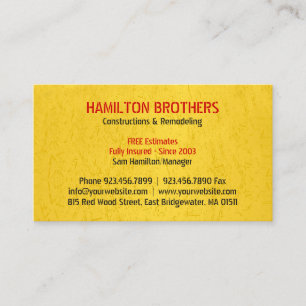 Constructions Handyman Carte de visite