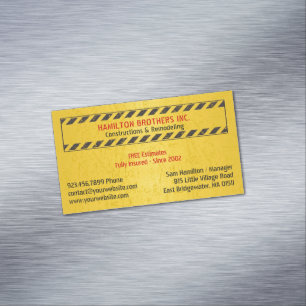 Constructions Handyman Magnetic Business Card