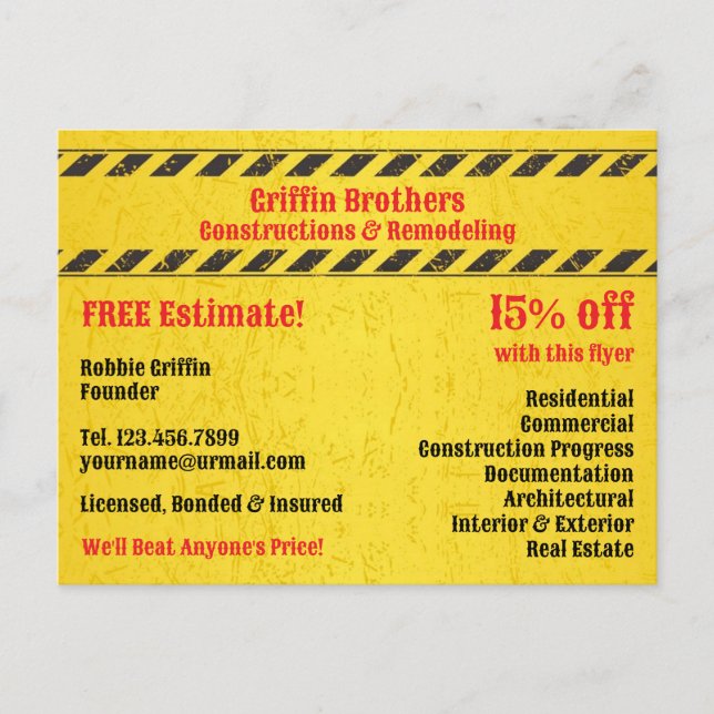 Constructions Postcard (Front)