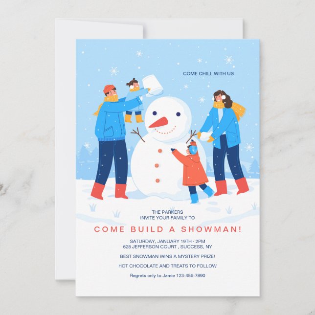 Construire une invitation de Snowman (Devant)