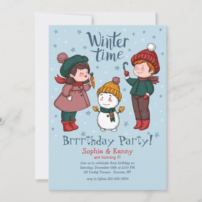 Construisons une invitation de Snowman (Devant)