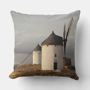 Consuegra, antique La Mancha windmills Throw Pillow