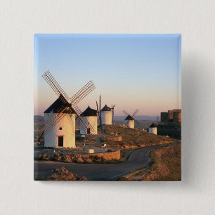 Consuegra, La Mancha, Spain, windmills 2 Inch Square Button
