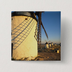 Consuegra, La Mancha, Spain, windmills and 2 Inch Square Button
