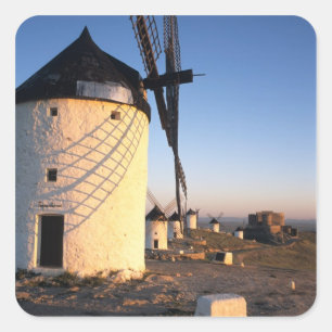 Consuegra, La Mancha, Spain, windmills Square Sticker