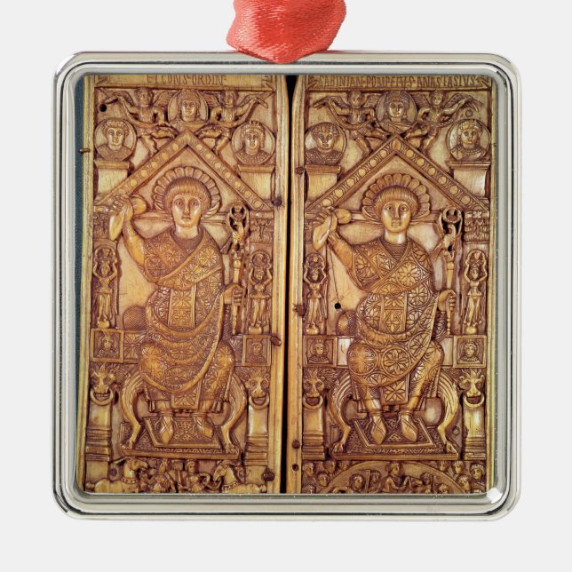 Consular diptych Anastasius  carved Metal Ornament (Front)