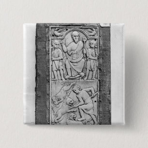 Consular diptych of Aetius, right hand panel 2 Inch Square Button