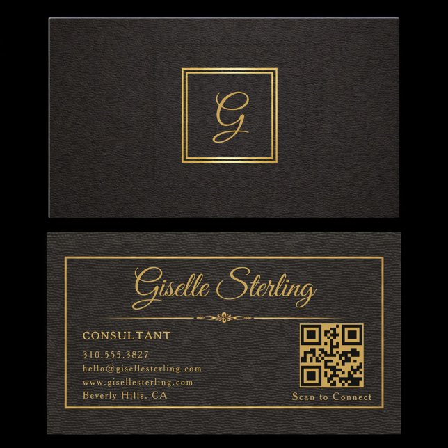 Consultant Monogrammed QR Code Business Card (Creator Uploaded)