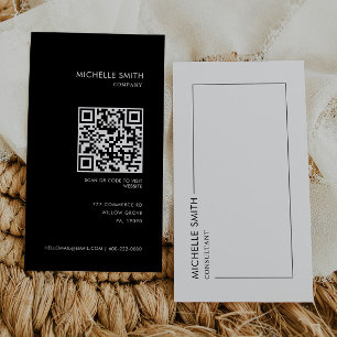 Consultant Vertical Geometric Minimalist Qr Code Business Card