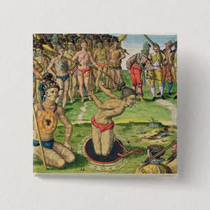 Consulting a Sorcerer, from 'Brevis Narratio' 2 Inch Square Button