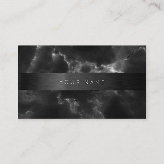 Consulting Black Grey Abstract Marble Vip Business Card (Front)
