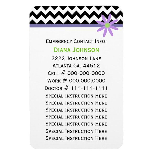 Contact d'urgence : Babysitter Premium Magnet (Vertical)