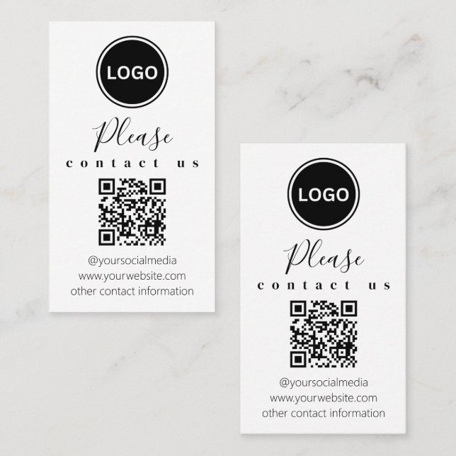 Contact us | QR code Modern Business Card (Front/Back)