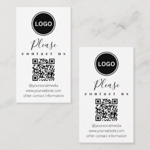 Contactez-nous   Code QR Carte de visite moderne