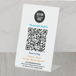 Contactless Business Pedestal Sign With Logo