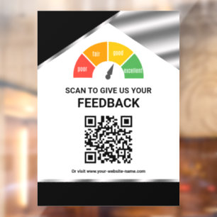Contactless QR Code Customer Feedback Black Window Cling