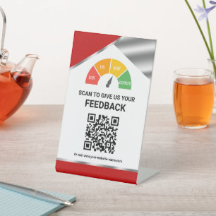 Contactless QR Code Customer Feedback Table Sign