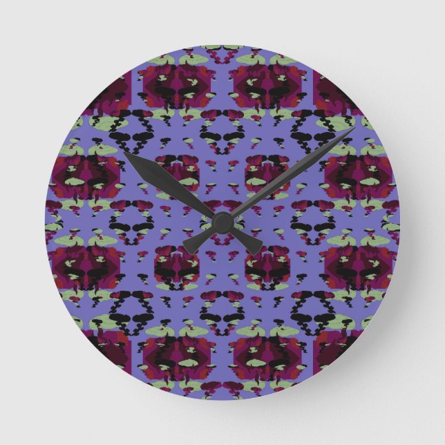 Contained Sky Flame Roses Round Clock (Front)