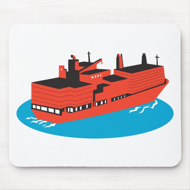 container cargo ship retro mouse pad (Front)