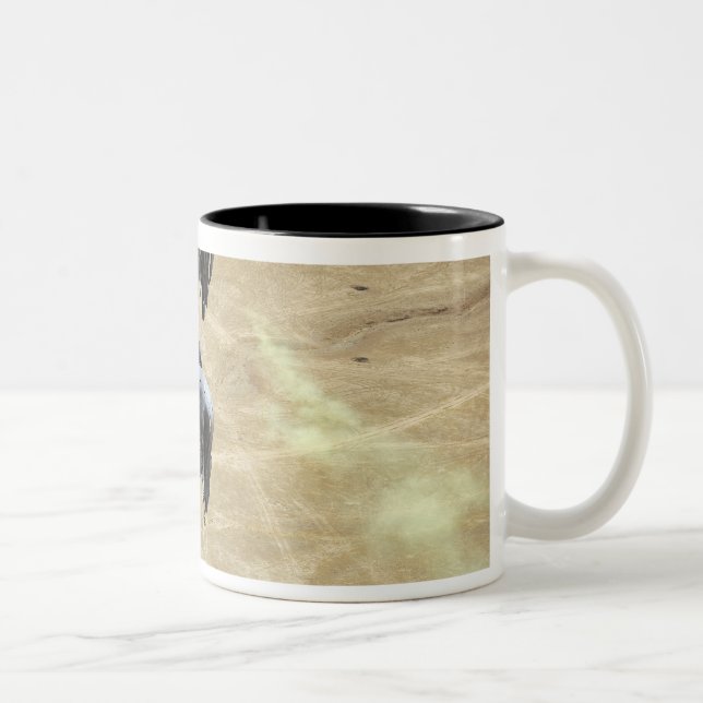 Container delivery system bundles parachute Two-Tone coffee mug (Right)