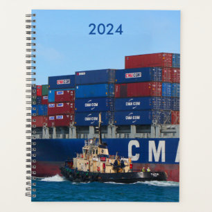Container ship and tug year planner 2024