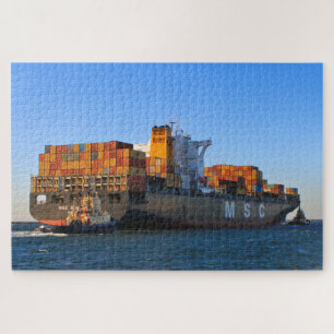 Container ship and tugs: MSC Shanghai Jigsaw Puzzle