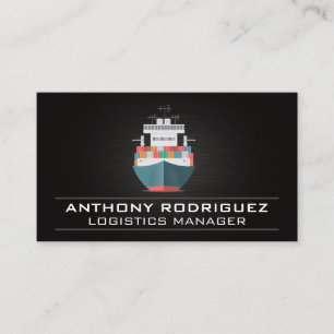 Container Ship   Logistics Deliveries  Business Card