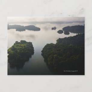 Container Ship on Lago Gatun, Panama Canal, Postcard