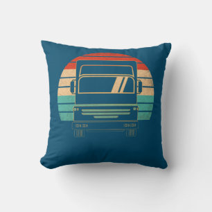 Container Struck 70s Delivery Sunset Father's Day Throw Pillow