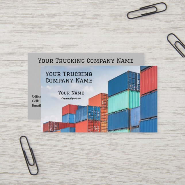 Containers / Trucking Business Card (Front/Back In Situ)