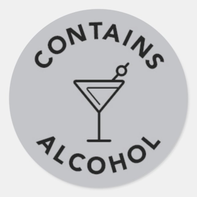 Contains Alcohol Ingredient Sticker (Front)