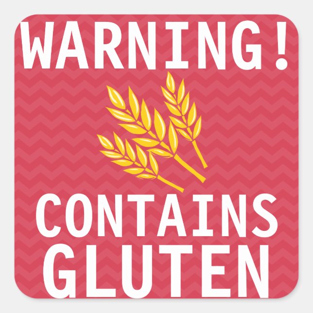 Contains Gluten Food Allergy Alert Stickers (Front)