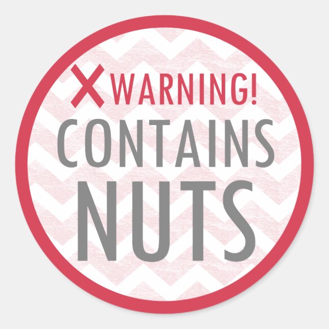 Contains Nuts Food Allergy Alert Stickers (Front)