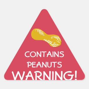 Contains Peanuts Food Allergy Alert Stickers